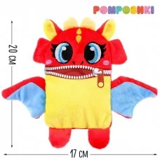 Мягкая игрушка-конфетница «Дракон Зубастик», красная