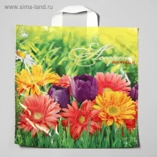 Пакет "Весеннее ассорти", полиэтиленовый с петлевой ручкой, 42 x 38 см, 37 мкм