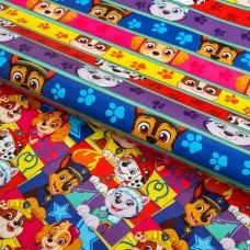 Бумага упаковочная глянцевая двусторонняя , 60*90 см, Щенячий патруль