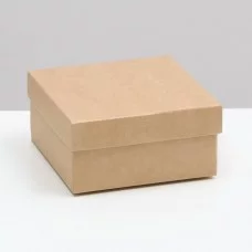 Коробка складная, крышка-дно, крафт, 10 х 10 х 5 см
