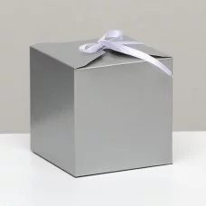 Коробка складная, серебренная, 10 х 10 х 10 см,