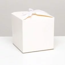 Коробка складная, квадратная, белая, 12 х 12 х 12 см,