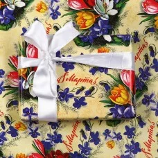 Бумага упаковочная глянцевая "Тюльпаны", 70 × 100 см,1 шт.