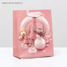 Пакет ламинированный "Снеговик с игрушками", 11,5 x 14,5 x 6 см