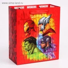 Пакет ламинат вертикальный "MARVEL", Мстители, 23х27х11,5 см