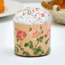 Форма бумажная для кекса, маффинов и кулича "Розы" 60х45 мм, МИКС (фасовка 4000 шт)