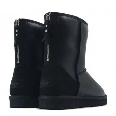 Ugg Mens Classic Short Zip Metallic Black